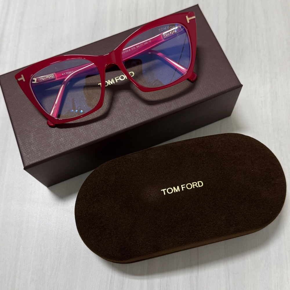Tom Ford Burgundy Cat-Eye Glasses tf5709-B